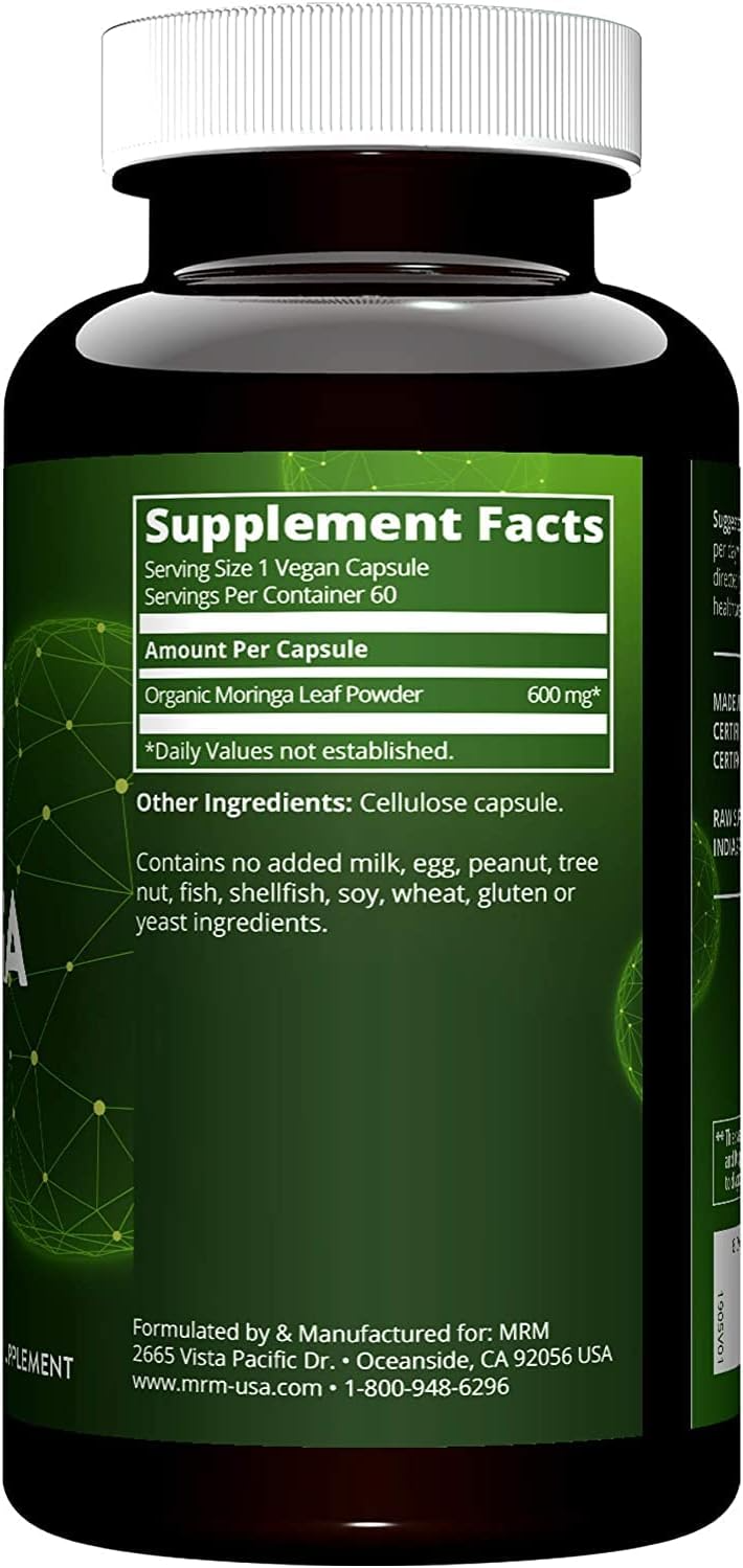MRM Nutrition Moringa Leaf 600 mg -  60 Vegan Capsules