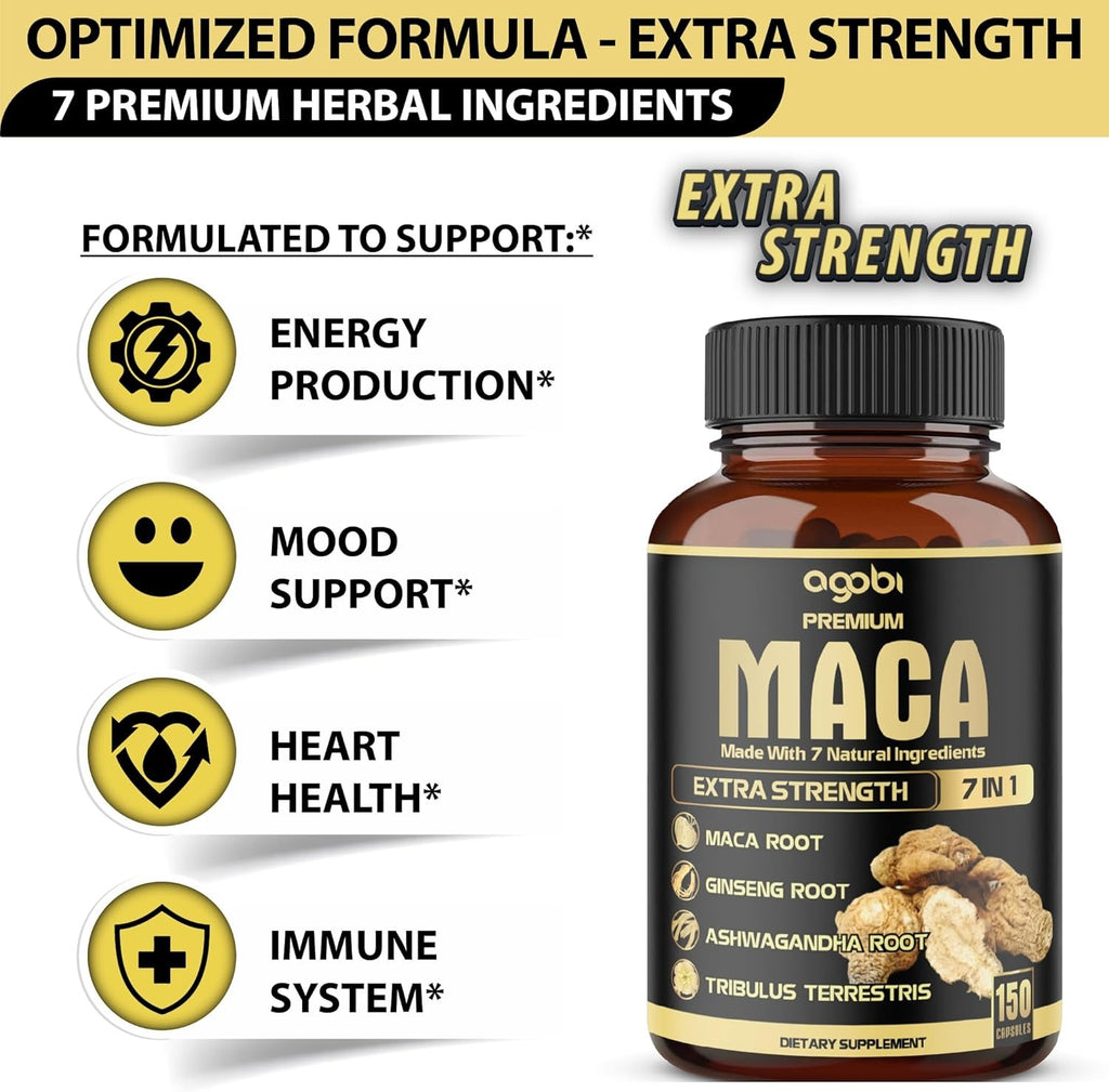 Agobi Maca Extra Strength Supplement 7 in 1 _ 120 Capsules