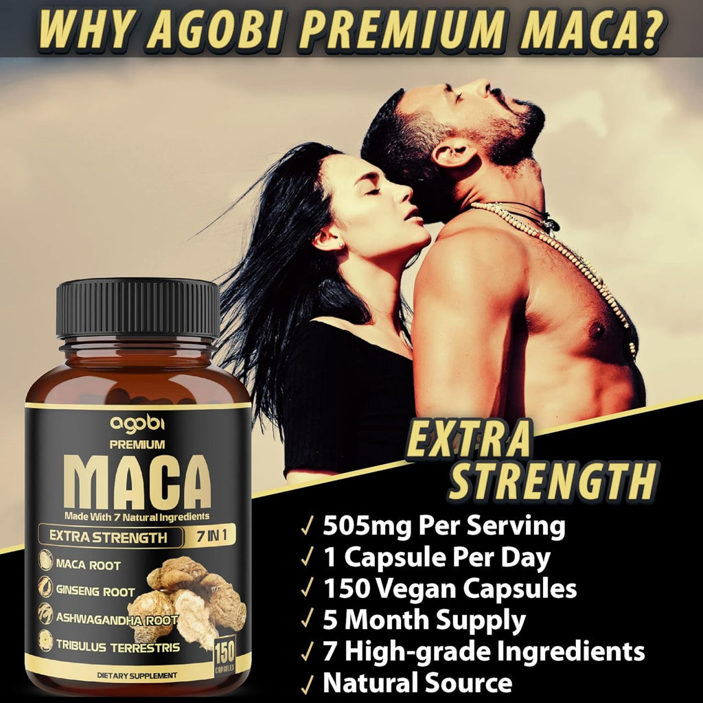 Agobi Maca Extra Strength Supplement 7 in 1 _ 120 Capsules
