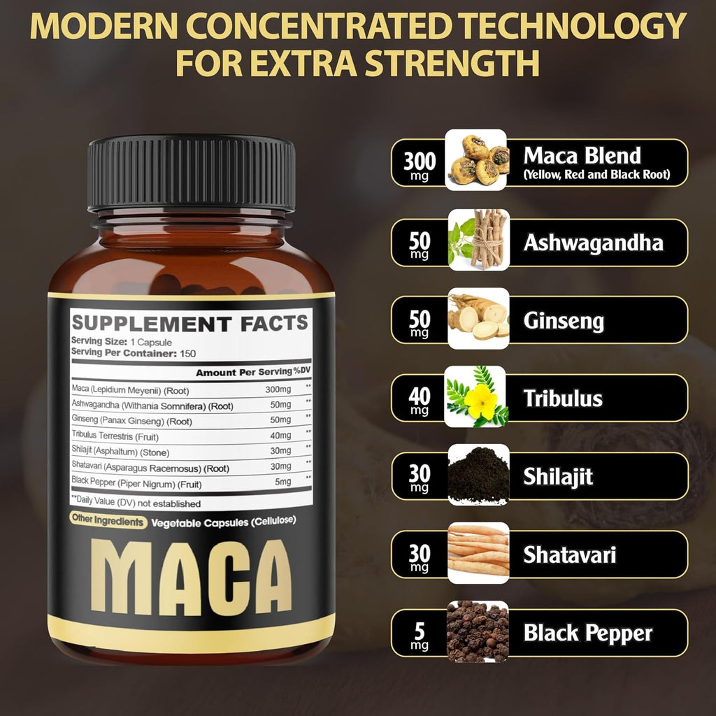 Agobi Maca Extra Strength Supplement 7 in 1 _ 120 Capsules