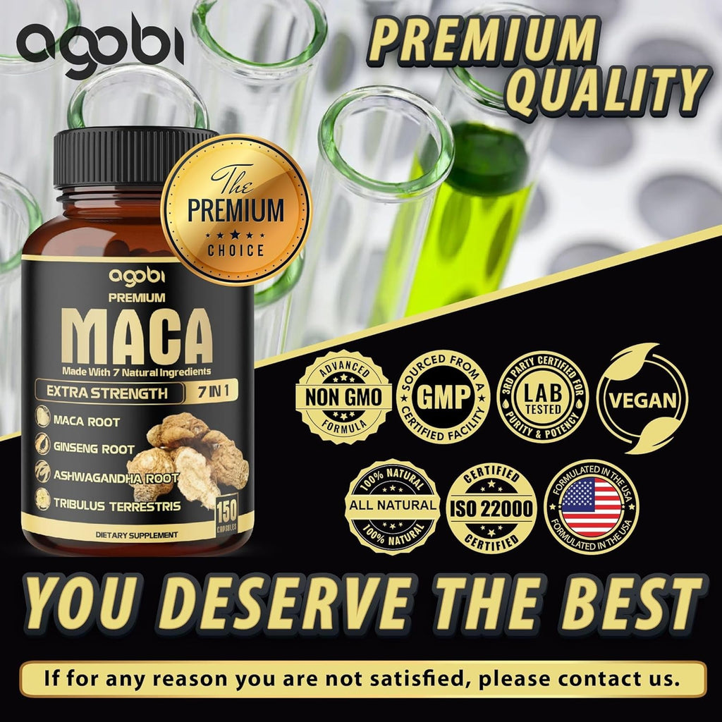 Agobi Maca Extra Strength Supplement 7 in 1 _ 120 Capsules