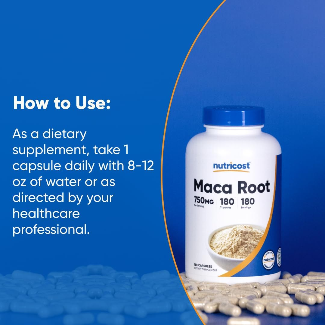 Nutricost Maca Root 750 mg 180 Capsules