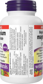 Webber Naturals Magnesium Bisglycinate 500 mg _ 60 Count