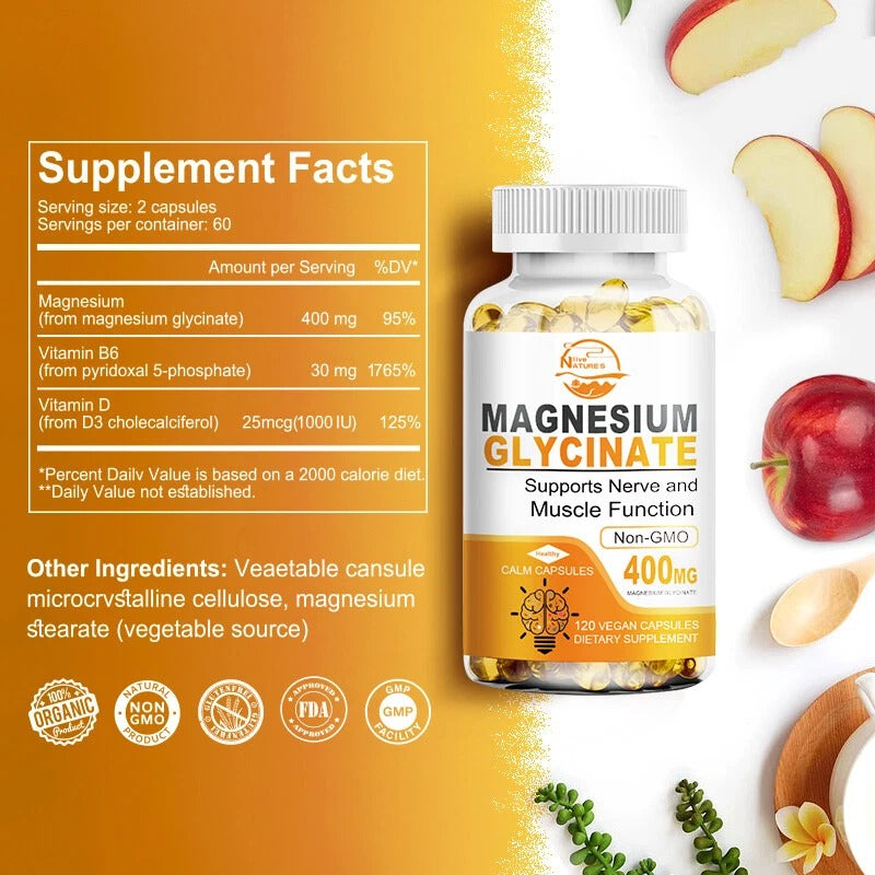 Nature's Live Magnesium Glycinate 400mg _ 120 Capsules