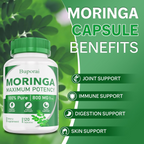 Buporai Moringa Capsules 800mg - Maximum Potency - 120 Count