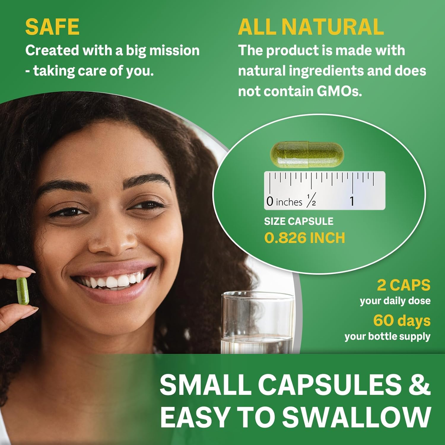 Buporai Moringa Capsules 800mg - Maximum Potency - 120 Count