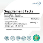 NATGEL Hydrolyzed Collagen Type I & III 3000mg - 120 Capsules