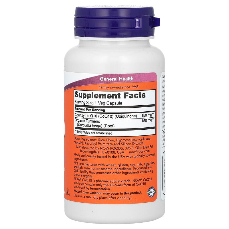 NOW Foods CoQ10 150 mg, 100 Veg Capsules