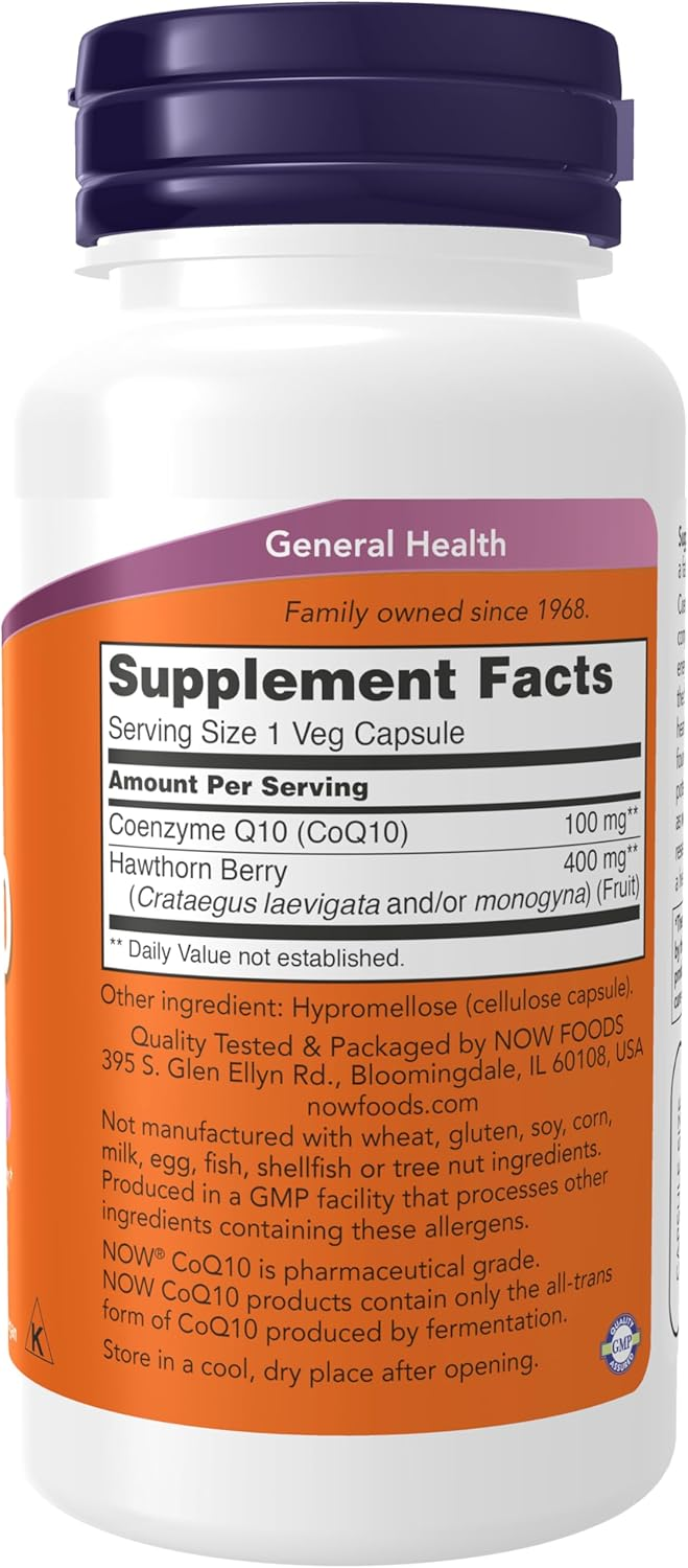 NOW Foods CoQ10 With Hawthorn Berry 90 Veg Capsules