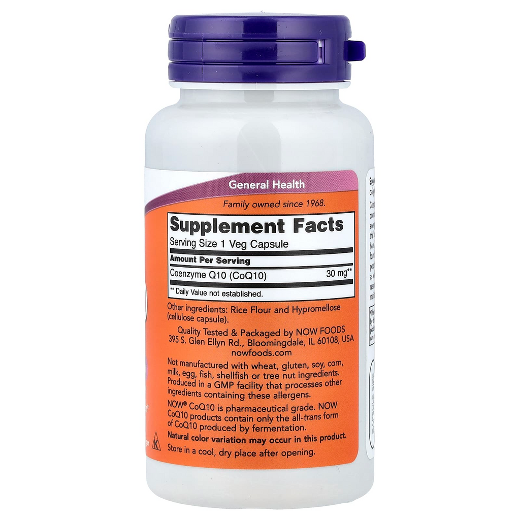 NOW Foods CoQ10 30 mg, 60 Veg Capsules