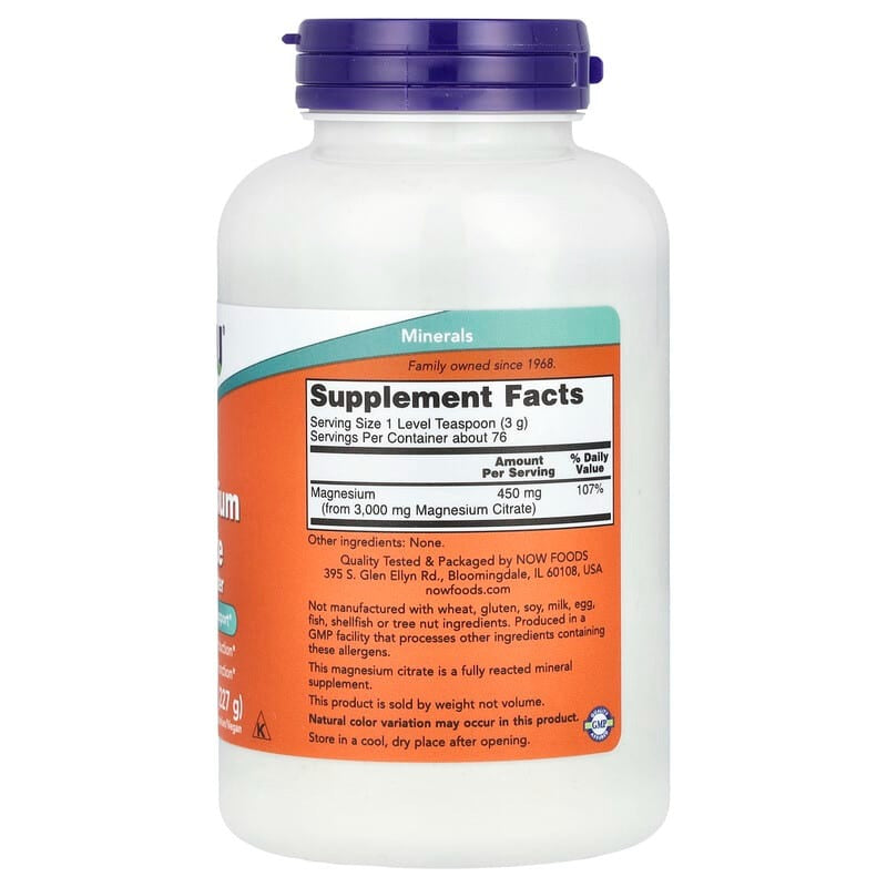 NOW Foods Magnesium Citrate Powder 227g