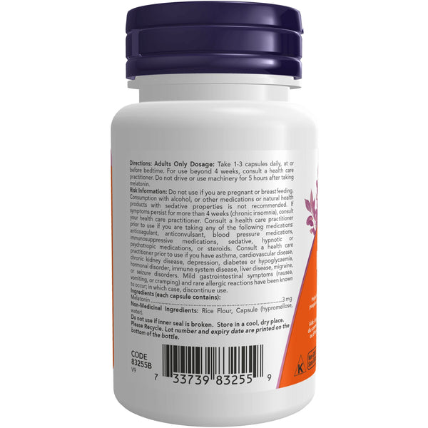 NOW Foods Melatonin 3 mg, 180 Veg Capsules