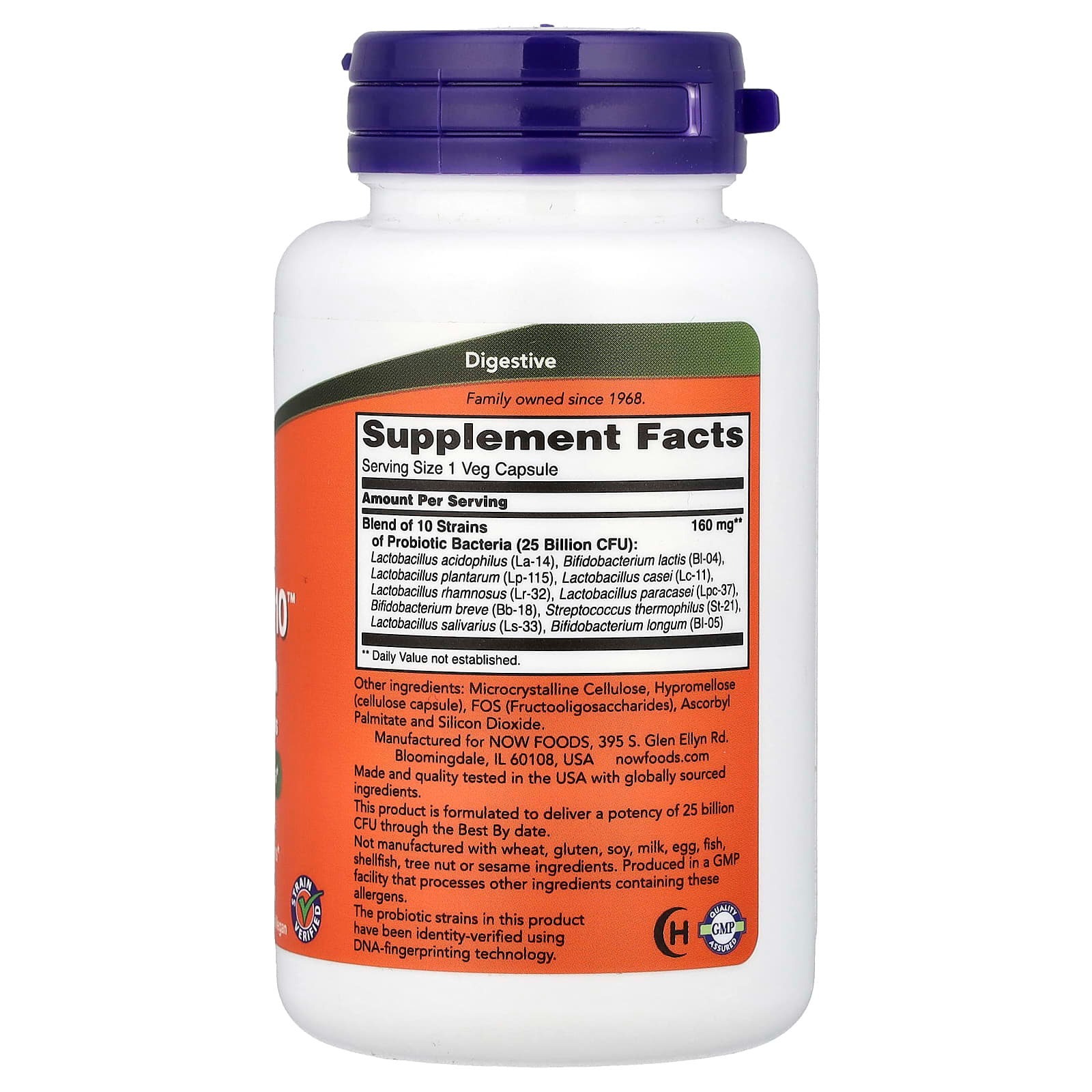 NOW Foods Probiotic-10™ 25 Billion 100 Veg Capsules