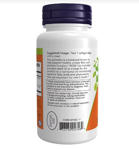 NOW Foods Saw Palmetto Extract 320 mg 90 Veggie Softgels