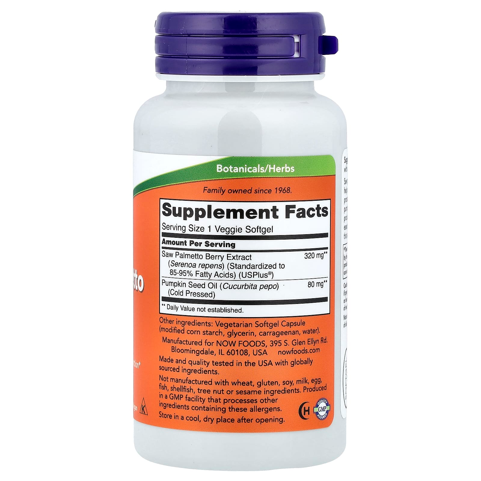 NOW Foods Saw Palmetto Extract 320 mg 90 Veggie Softgels
