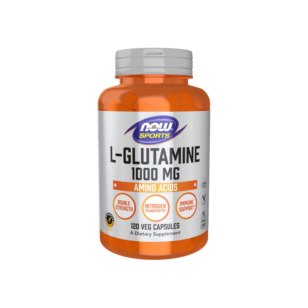 NOW Foods Sports L-Glutamine 1,000 mg Amino Acid, 120 Veg Capsules