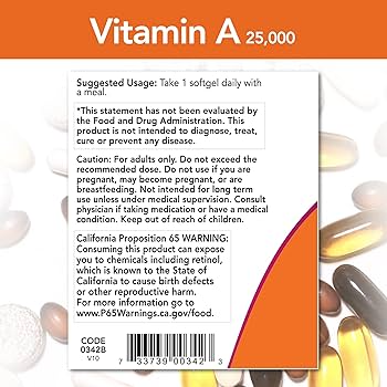 NOW Foods Vitamin A 25,000 IU (7,500 mcg) 100 Softgels