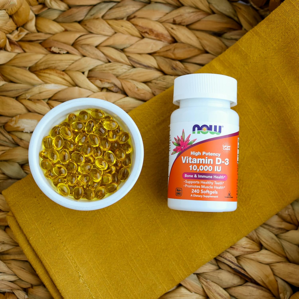 NOW Foods Vitamin D3 High Potency 10,000 IU 120 Softgels