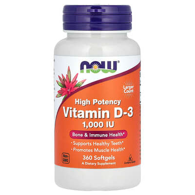 NOW Foods Vitamin D3 1,000 IU 180 Softgels