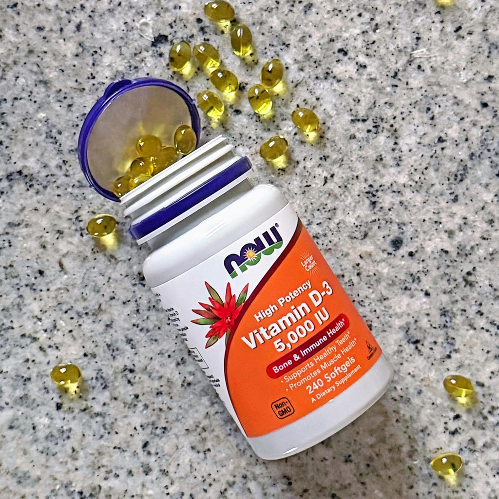 NOW Foods Vitamin D3 High Potency 125 mcg 5,000 IU 120 Softgels