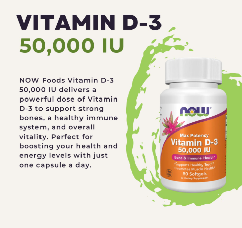 NOW Foods Vitamin D-3 50,000 IU 50 Softgels
