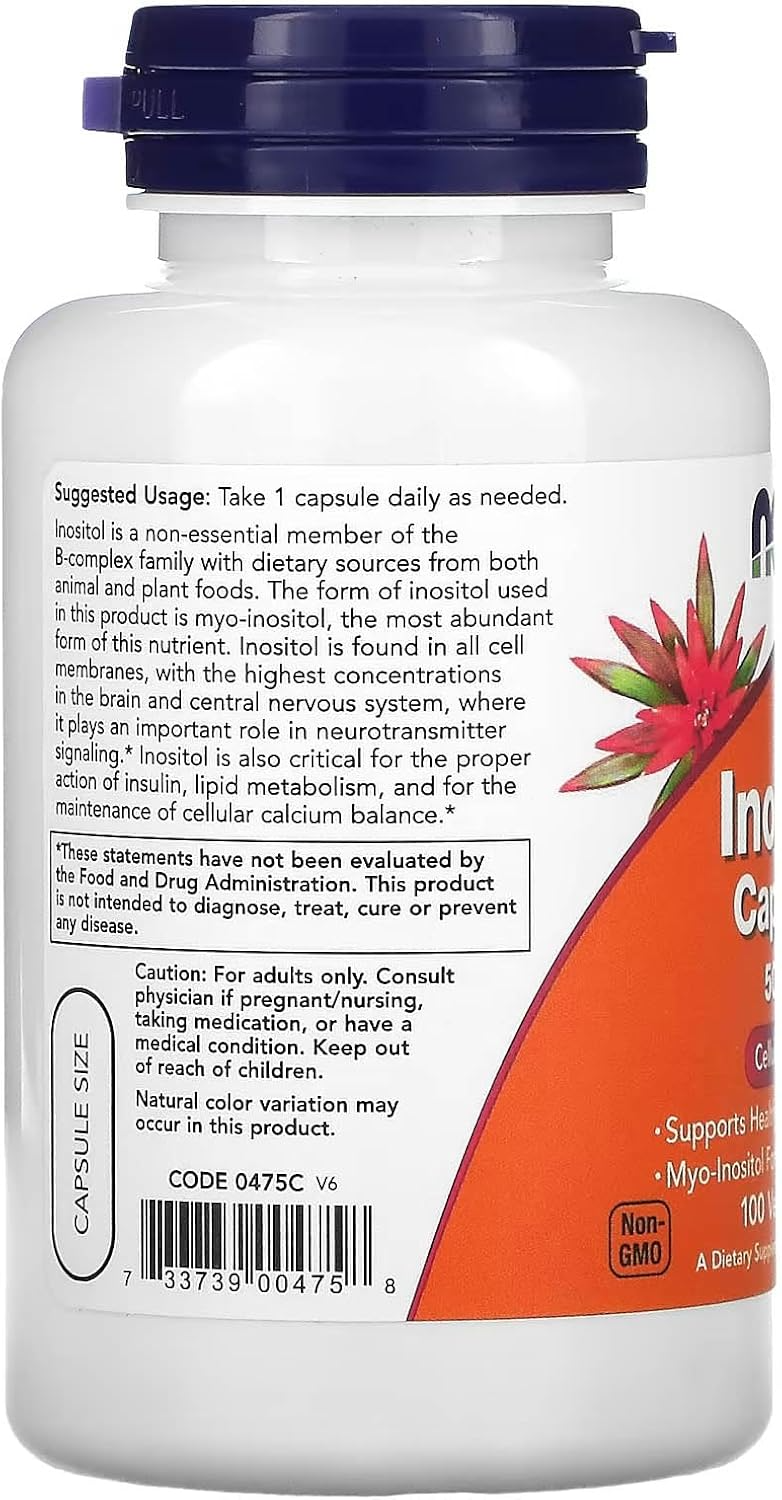 NOW Foods Inositol 500 mg 100 Veg Capsules