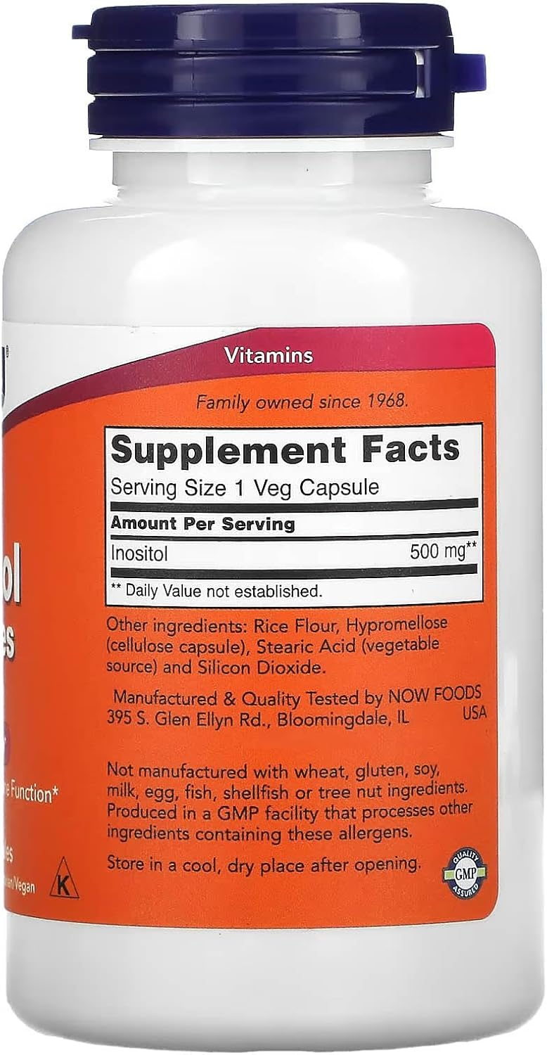 NOW Foods Inositol 500 mg 100 Veg Capsules