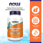 NOW FOODS Magnesium Citrate 200mg _ 250 Capsules