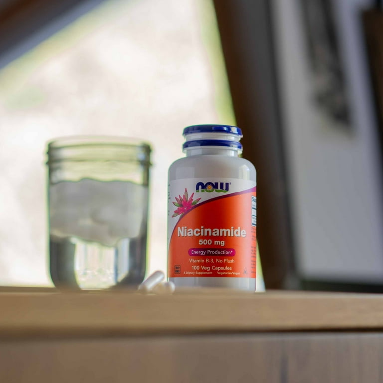 NOW Foods Niacinamide 500 mg, 100 Veg Capsules