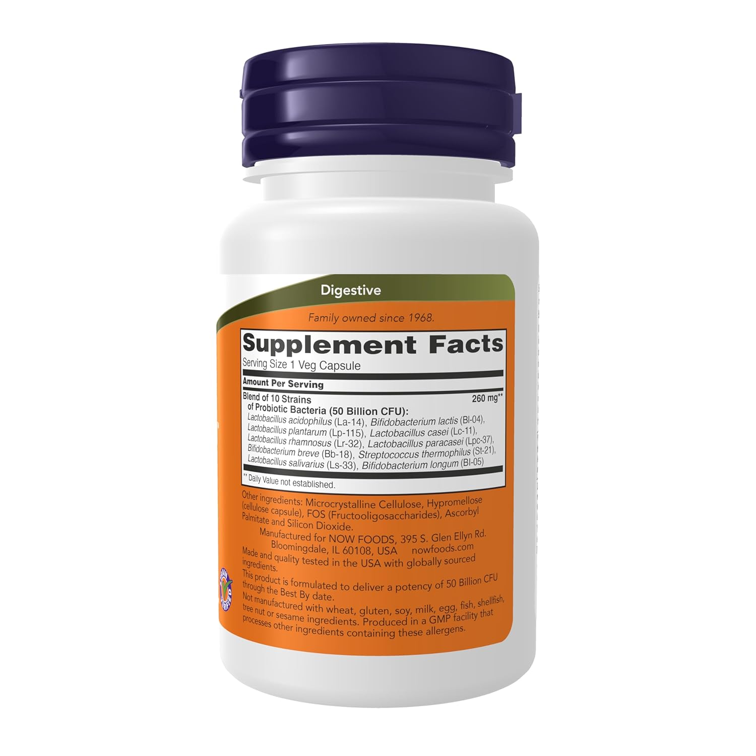 NOW Foods Probiotic-10 50 Billion 50 Veg Capsules