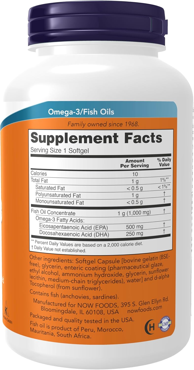 NOW FOODS Ultra Omega-3 Fish Oil 500 EPA/250 DHA - 180 Softgels