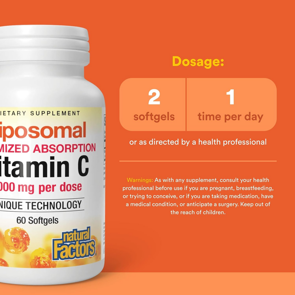 Natural Factors Liposomal Vitamin C 1000mg, 60 Softgels