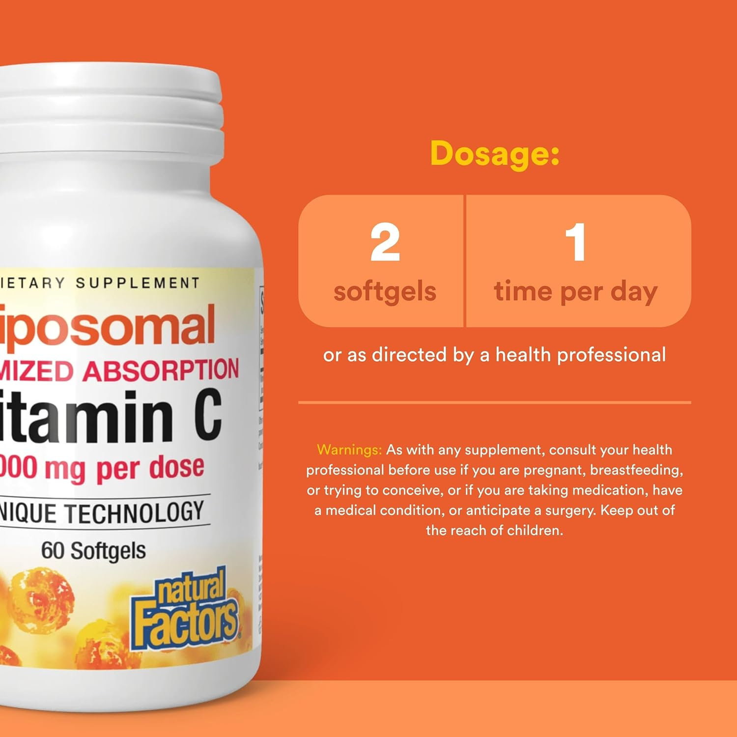 Natural Factors Liposomal Vitamin C 1000mg, 60 Softgels