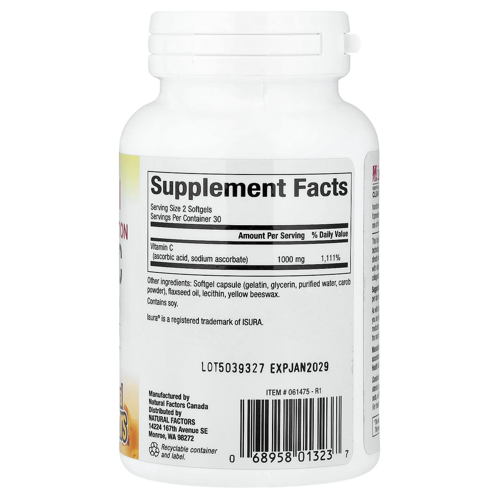 Natural Factors Liposomal Vitamin C 1000mg, 60 Softgels