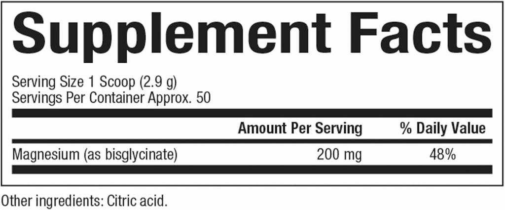 Natural Factors Magnesium Bisglycinate Powder - 5.1 oz (50 Servings)