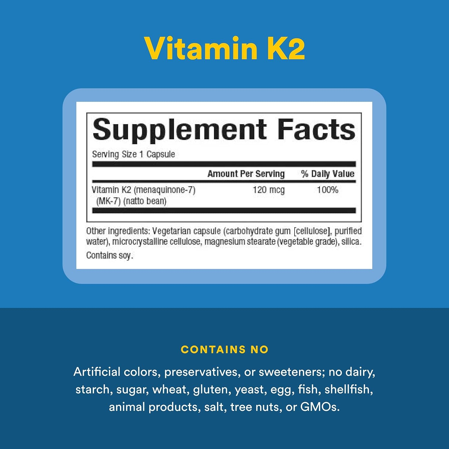 Natural Factors Vitamin K2 120 mcg, 60 Vegetarian Capsules