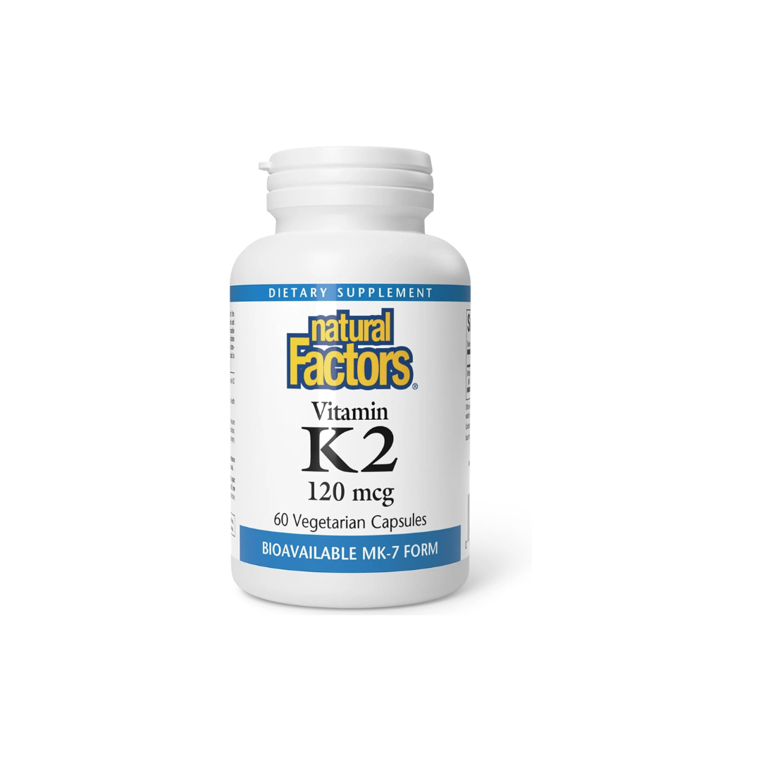 Natural Factors Vitamin K2 120 mcg, 60 Vegetarian Capsules