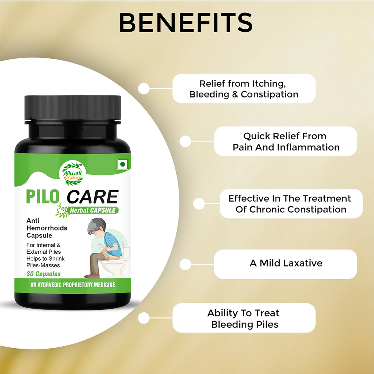 Allwell-organics Pilo Care Herbal Capsules 30 Capsules