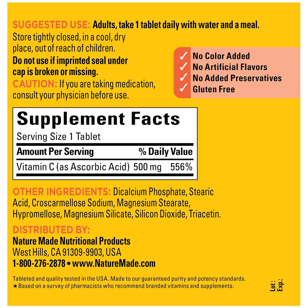 Nature Made Vitamin C 500 mg _ 100 Tablets