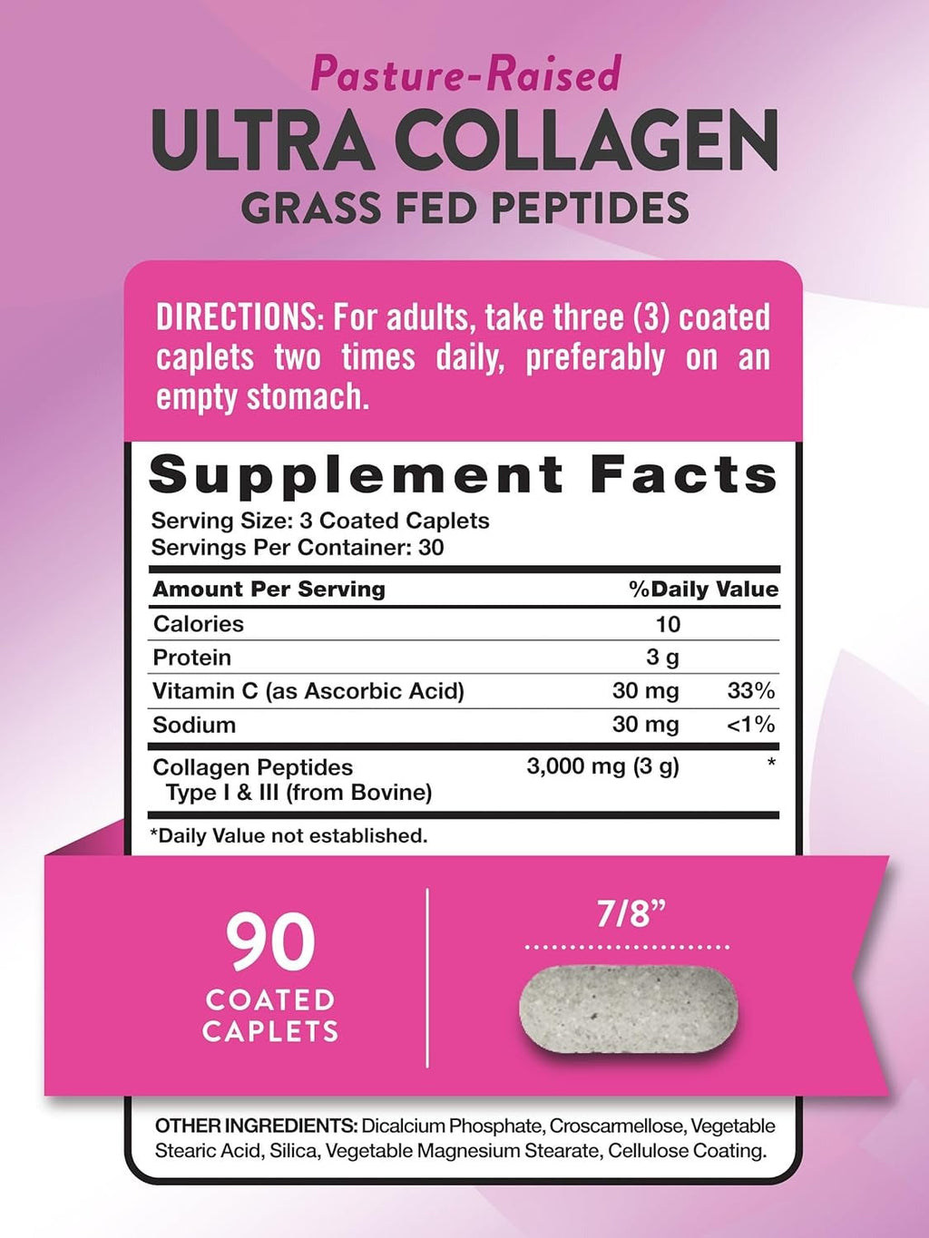 Nature's Truth Hydrolyzed Collagen 3000 Mg Type I & III with Vitamin C, 90 Count
