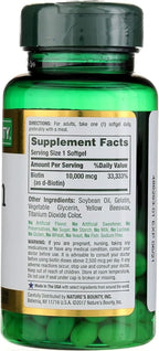 Nature's Bounty Biotin 10000 mcg Ultra Strength - 120 Softgels