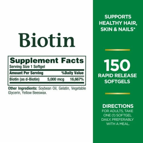 Nature's Bounty Biotin 5000 Mcg 150 Softgels