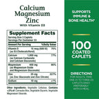 Nature's Bounty Calcium Magnesium Zinc with Vitamin D3 _ 100 Capsules