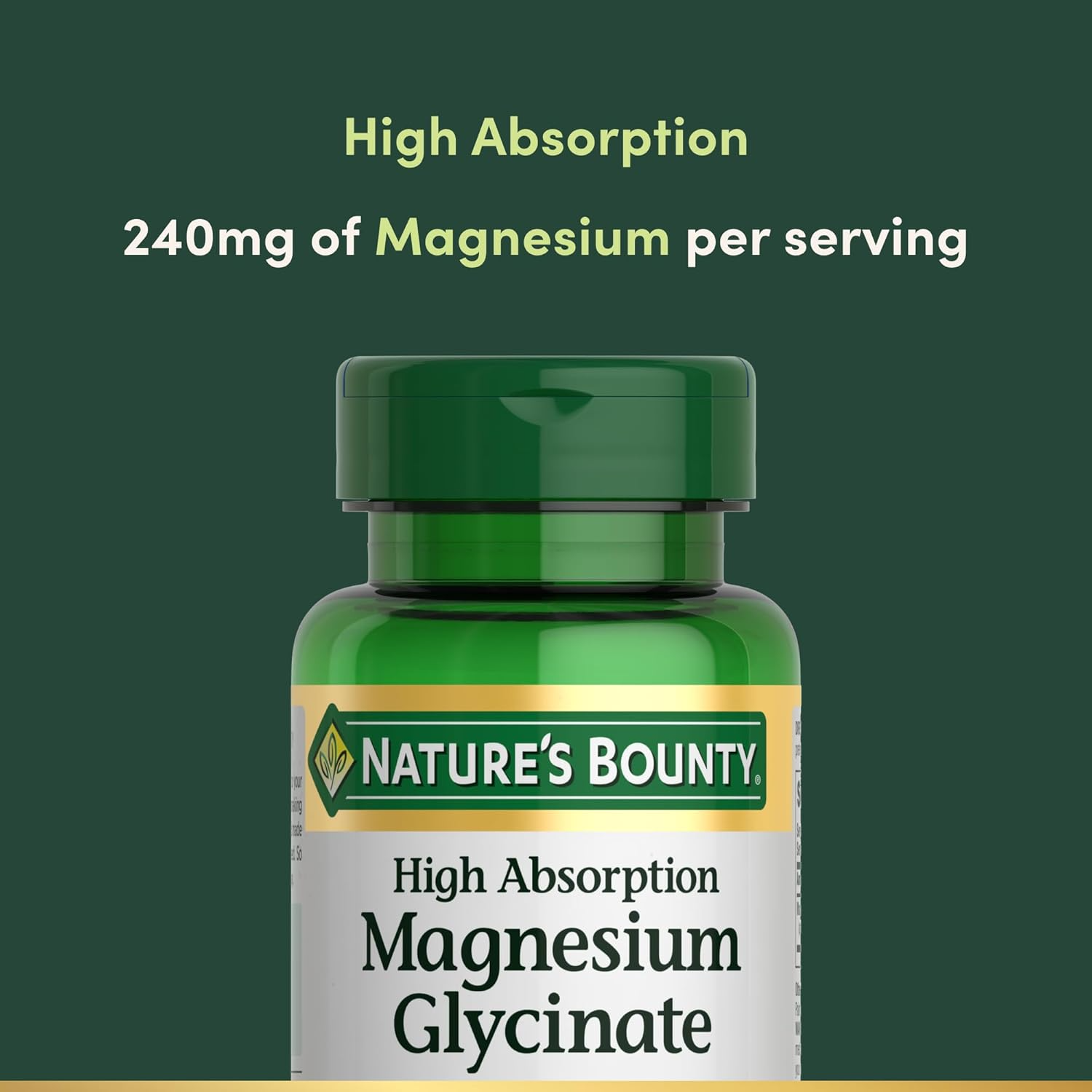 Nature’s Bounty High Absorption Magnesium Glycinate 240 mg - 60 Capsules
