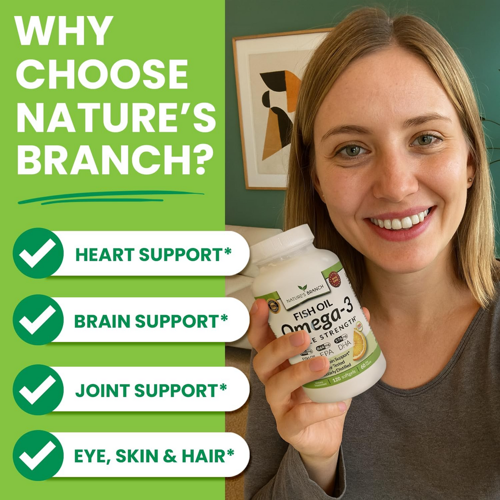 Nature's Branch Triple Strength Omega 3 Fish Oil 2400mg 180 Softgels