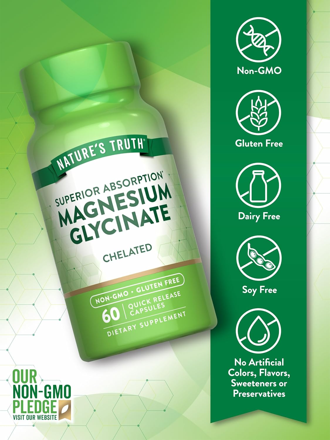 Nature's Truth Magnesium Glycinate Capsules 200mg | 60 Count