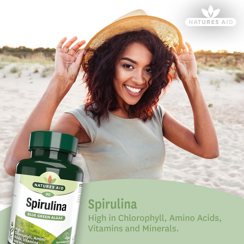 Natures Aid Spirulina 500mg Capsules - 90 Count