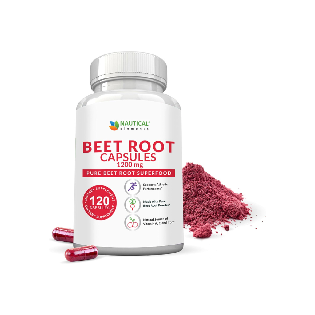 Nautical Elements Beet Root 1200mg Per Serving -120 Beet Root Powder Capsules