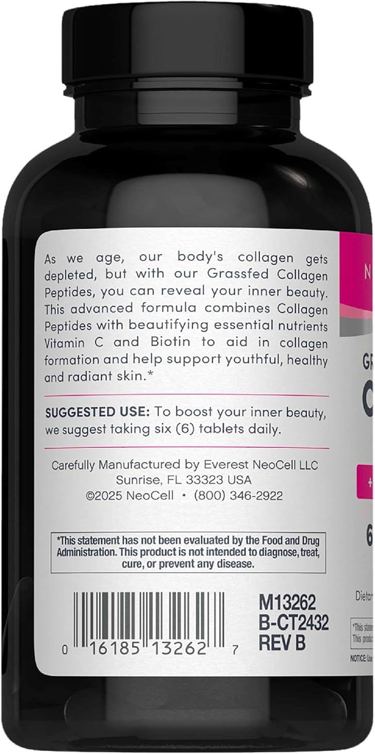 NeoCell Grass-fed Collagen Peptides + Vitamin C & Biotin, 270 Tablets