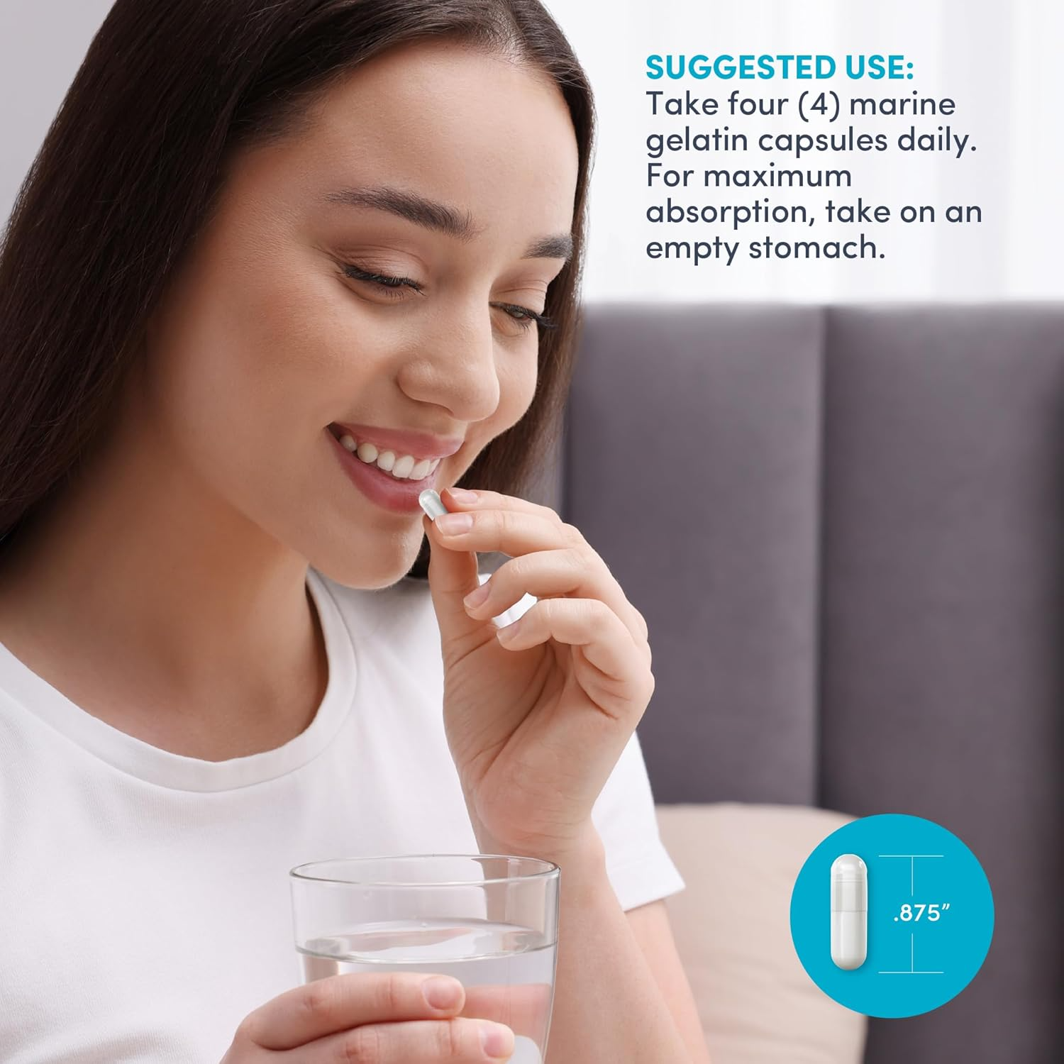 NeoCell Marine Collagen Peptides + Hyaluronic Acid, 120 Capsules